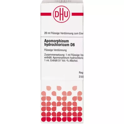 APOMORPHINUM HYDROCHLORICUM D 6 Dilución, 20 ml