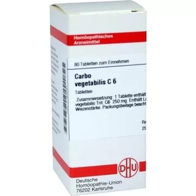 CARBO VEGETABILIS C 6 comprimidos, 80 uds
