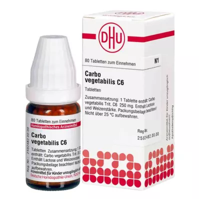 Carbo Vegetabilis C6 tabletas (80 piezas)