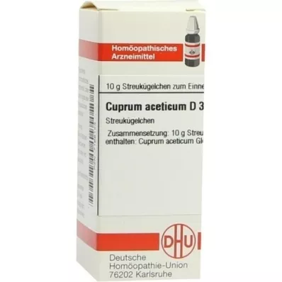 CUPRUM ACETICUM D 3 glóbulos, 10 g