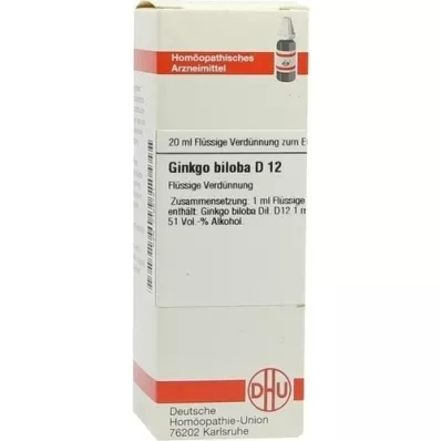GINKGO BILOBA D 12 Dilución, 20 ml