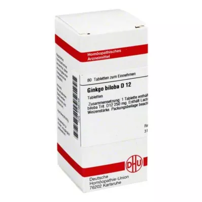 DHU Ginkgo biloba D 12 tabletas, 80 piezas