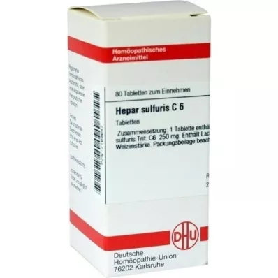 HEPAR SULFURIS C 6 comprimidos, 80 uds