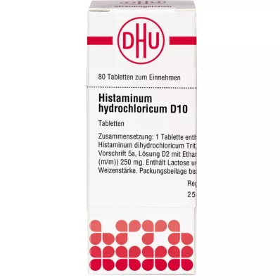 HISTAMINUM hydrochloricum D 10 comprimidos, 80 uds