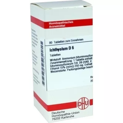 ICHTHYOLUM D 6 pastillas, 80 uds