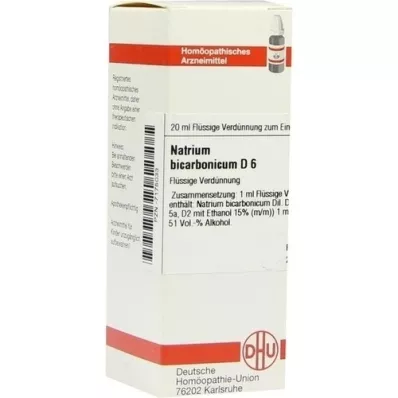 NATRIUM BICARBONICUM D 6 Dilución, 20 ml