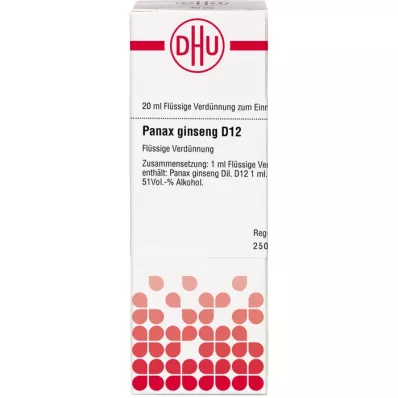 PANAX GINSENG D 12 Dilución, 20 ml