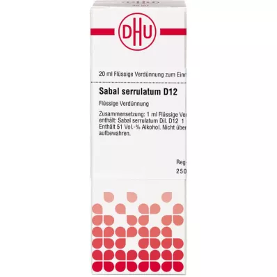 SABAL SERRULATUM D 12 Dilución, 20 ml