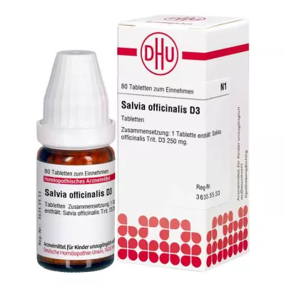 Tabletas de Salvia Officinalis D3 (80 piezas) Tabletas de Salvia Officinalis D3 (80 piezas)