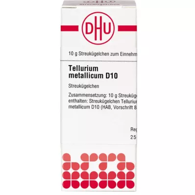 TELLURIUM metallicum D 10 glóbulos, 10 g
