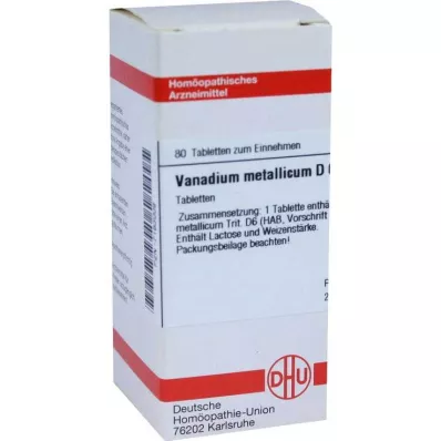 DHU Vanadio metálico D 6 tabletas, 80 piezas