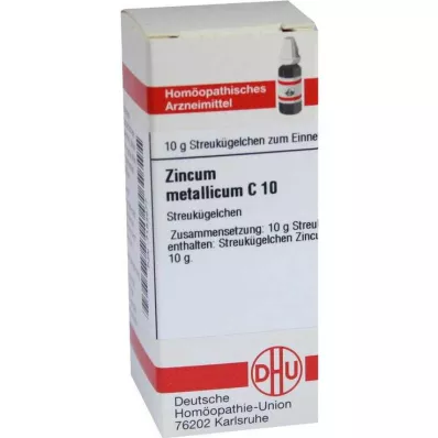 DHU Zincum Metallicum C 10 glóbulos, 10 g