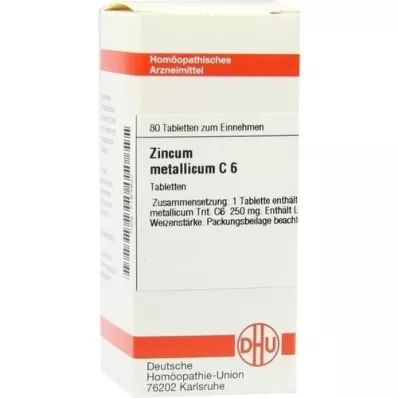 ZINCUM METALLICUM C 6 comprimidos, 80 uds