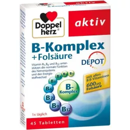 DOPPELHERZ Comprimidos de complejo B+ácido fólico, 45 uds