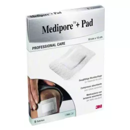 MEDIPORE+Pad 3M 10x15cm 3569NP Esparadrapo, 5 uds