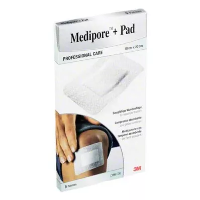 MEDIPORE+Pad 3M 10x20cm 3570NP Esparadrapo, 5 uds