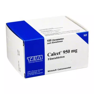 CALCET 950 mg comprimidos recubiertos con película, 100 uds