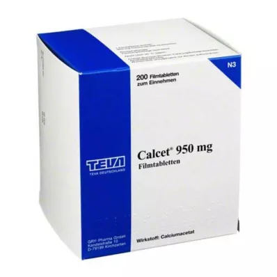 CALCET 950 mg comprimidos recubiertos con película, 200 uds