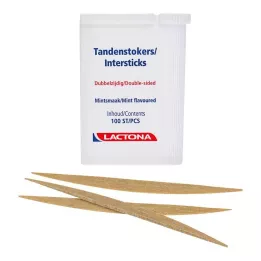 ZAHNHÖLZER Lactona Intersticks menta doble punta, 100 uds