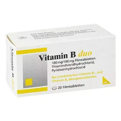 Tabletas recubiertas de película de vitamina B Duo, 20 piezas