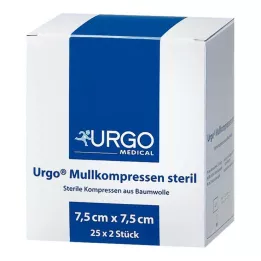 URGO MULLKOMPRESSEN 7,5x7,5 cm estéril, 25X2 uds