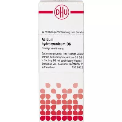 ACIDUM HYDROCYANICUM D 6 Dilución, 50 ml