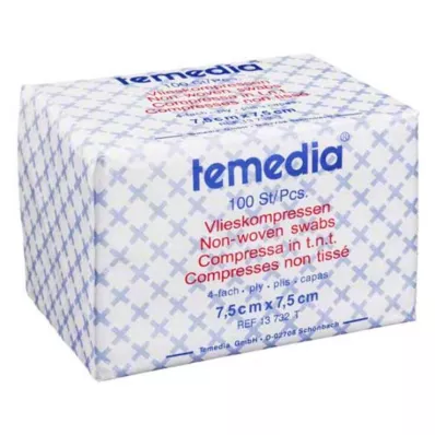 Compresas de vellón 7,5x7,5 cm no estériles 4 veces, 100 piezas
