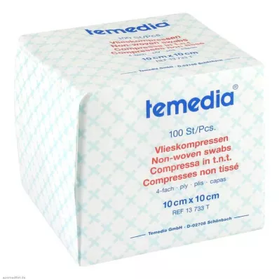 Compresas de vellón 10x10 cm no esterilizadas 4 veces, 100 piezas