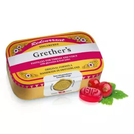 GRETHERS Pastillas de grosella roja+Vitamina C sin azúcar, 110 g