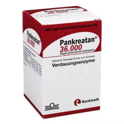 Pankreatan 36.000 cápsulas gastrorresistentes, 100 piezas