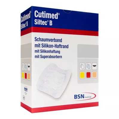 Cutimed Siltec B apósito de espuma 17,5x17,5 cm con borde adhesivo, 6 piezas