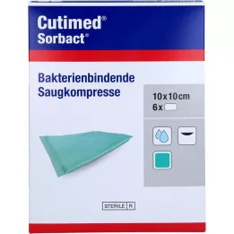 CUTIMED Compresas absorbentes Sorbact 10x10 cm, 6 uds