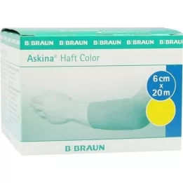 ASKINA Venda adhesiva color 6 cmx20 m amarilla, 1 ud