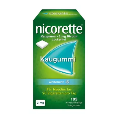 NICORETTE Chicle 2 mg menta blanca, 105 unidades