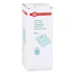Hisopos de gasa del tamaño de una ciruela, esterilizados (25x2 piezas)