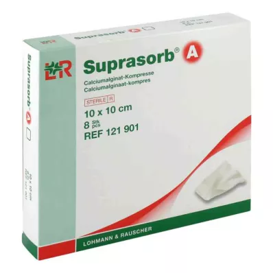 SUPRASORB Una compresa de alginato de calcio de 10x10 cm, 8 unidades