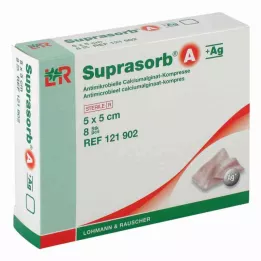 SUPRASORB A+Ag Antimik.Cal.Alginat Kompr.5x5 cm, 8 unid