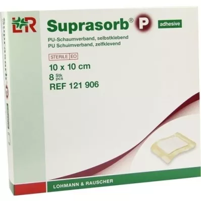 SUPRASORB P PU-Espuma v. autoadhesiva 10x10 cm, 8 uds