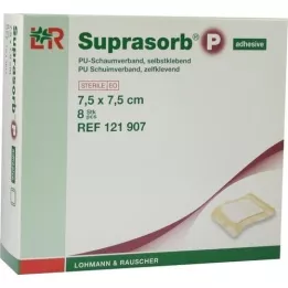 SUPRASORB P PU-Espuma v.autoadhesiva 7,5x7,5 cm, 8 unid