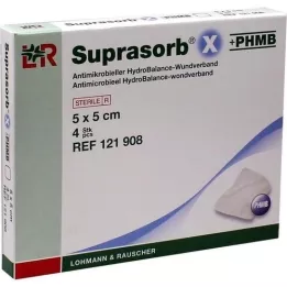 SUPRASORB X+PHMB Apósito HydroBalance 5x5 cm, 4 uds