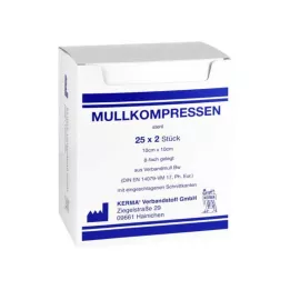 MULLKOMPRESSEN 10x10 cm estéril 8x BW, 25X2 uds