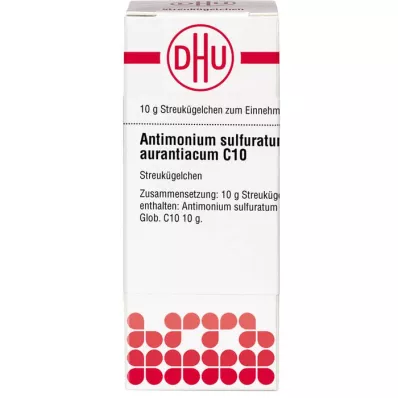 ANTIMONIUM SULFURATUM aurantiacum C 10 glóbulos, 10 g