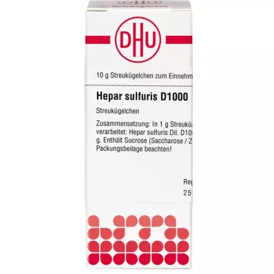 HEPAR SULFURIS D 1000 glóbulos, 10 g