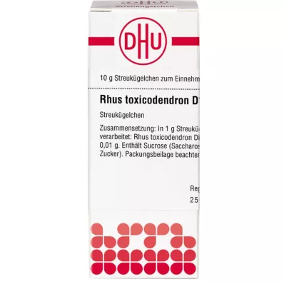 RHUS TOXICODENDRON D 1000 glóbulos, 10 g