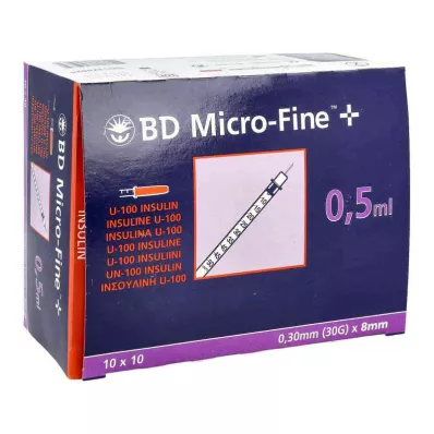 Bd Micro-fine+ U 100 Ins.spr.8mm (100x0,5ml)
