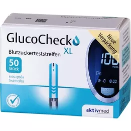 GLUCOCHECK XL Tiras reactivas de glucosa en sangre, 50 unidades