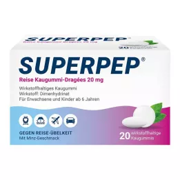 SUPERPEP Chicle de viaje pastillas 20 mg, 20 uds