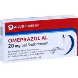 OMEPRAZOL AL 20 mg b.Sodbr.comprimidos de jugo gástrico, 7 uds