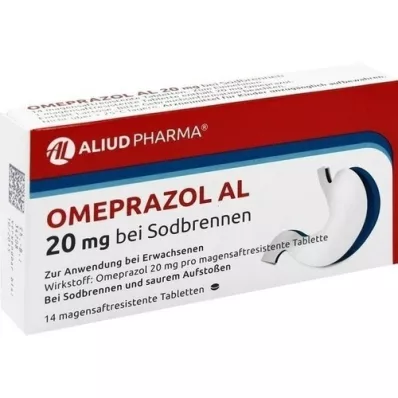 OMEPRAZOL AL 20 mg b.Sodbr.comprimidos de jugo gástrico, 14 uds