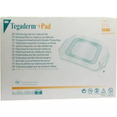 Tegaderm 3M Plus Pad 9x10cm Apósito confeccionado 3586, 25 PCS